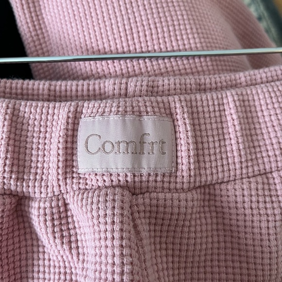 Comfort Waffle Knit Lounge Pants | Baby Pink | 30” Inseam Sz M EUC - Picture 5 of 7